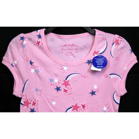 Y2K Limited Too Pink Tshirt Girls sz 16 Stars Rainbows Long NEW 2000s Fashion - Picture 2 of 7